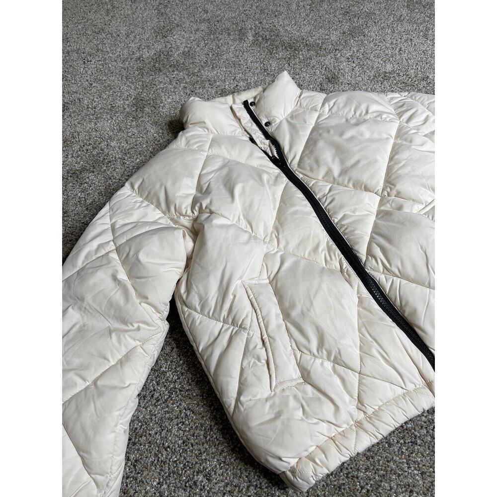Treasure & Bond Cream Black Puffer Quilted Jacket XL 14/16 Full Zip